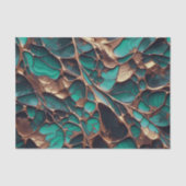 Elegante Aquamarine und goldene Abstrakte Bio Vene Seidenpapier (Vorderseite)