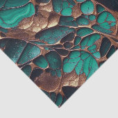 Elegante Aquamarine und goldene Abstrakte Bio Vene Seidenpapier (Ausschnitt)