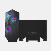 Elegante Aquamarine und heiß rosa Pfauenhochzeit Geschenkschachtel (Ungefaltet)