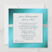 Elegante Aquamarine und Silberne Party Einladungen (Rückseite)