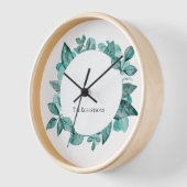 Elegante Aquamarine Vegetation Moderner Personalis Uhr (Winkel)