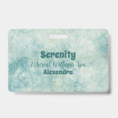 Elegante Aquamarine Wasserfarbe Ausweis (Rückseite)
