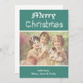 Elegante, aquamarine Weihnachtskarte Feiertagskarte (Vorne/Hinten)