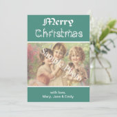 Elegante, aquamarine Weihnachtskarte Feiertagskarte (Stehend Vorderseite)