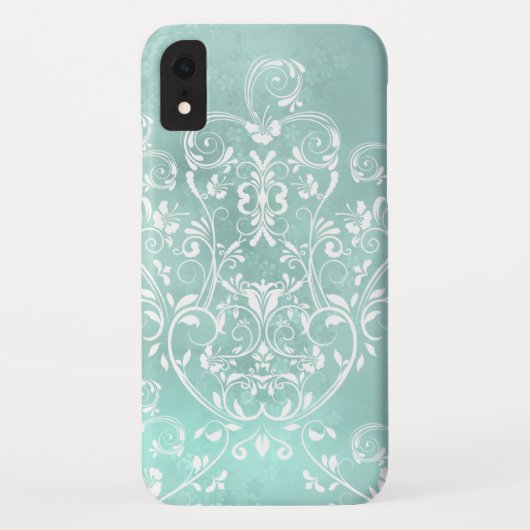 Elegante Aquamarine Wirbel Case-Mate iPhone Hülle (Rückseite)