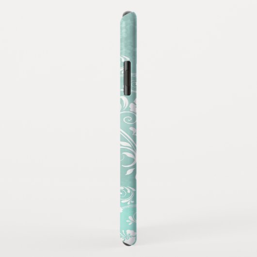 Elegante Aquamarine Wirbel Case-Mate iPhone Hülle (Hinten/Rechts)