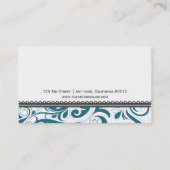 Elegante aquamarine Wirble Visitenkarte (Rückseite)