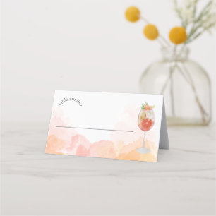 Elegante Aquarell-Aperol-Spritz-Brautparty Platzkarte