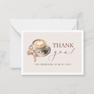 Elegante Aquarell-Baby-Baby-Kaffee kocht Flache No Mitteilungskarte