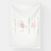 Elegante Aquarell Blume Bouquet Babydusche Banner (Vertikal)