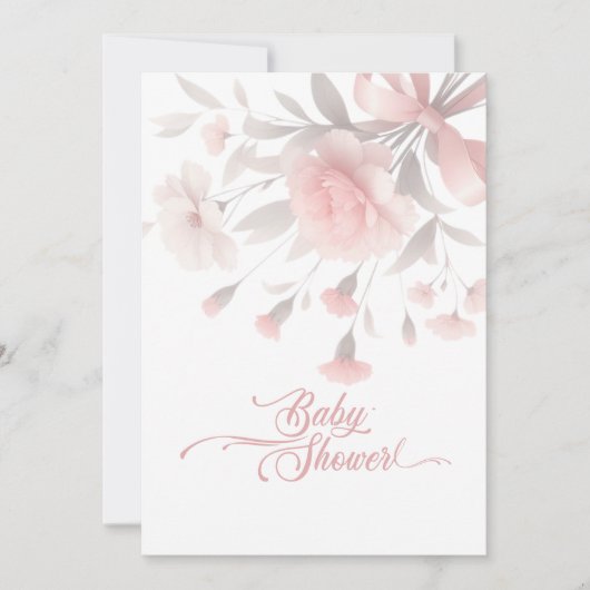 Elegante Aquarell Blume Bouquet Babydusche Einladung (Vorderseite)