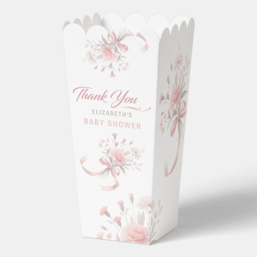 Elegante Aquarell Blume Bouquet Babydusche Favo Geschenkschachtel (Vorderseite)