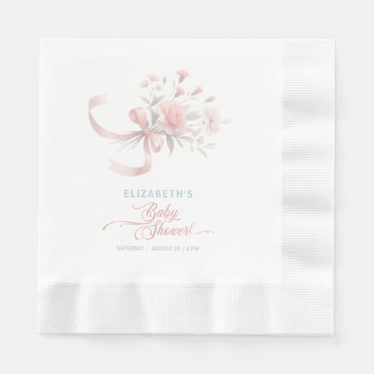Elegante Aquarell Blume Bouquet Babydusche Serviette (Vorderseite)