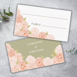 elegante Aquarell-Blume Platzkarte