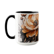 Elegante Aquarell-Blume Tasse