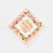 Elegante Aquarell-Blumen Frohen Muttertag Serviette (Ecke)