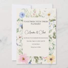 Elegante Aquarell-Blumen-Hochzeitseinladung Einladung