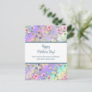 Elegante Aquarell-Blumen zum glücklichen Muttertag Einladungspostkarte