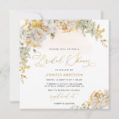 Elegante Aquarell Blumendusche Einladung (Vorderseite)