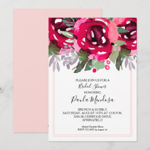 Elegante Aquarell Blumendusche Einladung