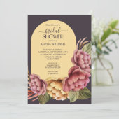 Elegante Aquarell Blumendusche Einladung (Stehend Vorderseite)