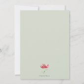 Elegante Aquarell Blumendusche Einladung (Rückseite)