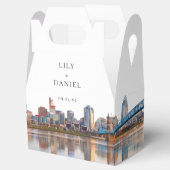 Elegante Aquarell Cincinnati Ohio Hochzeit Geschenkschachtel (Geöffnet)