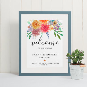Elegante Aquarell-Einladung zu unserer Hochzeit Poster