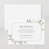 Elegante Aquarell-Empfang-Karte Begleitkarte (Vorne/Hinten)