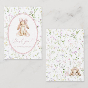 Elegante Aquarell-Frühlingswildblumen-Notizkarte Mitteilungskarte