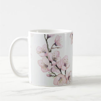 Elegante Aquarell-Kirschblüten Kaffeetasse