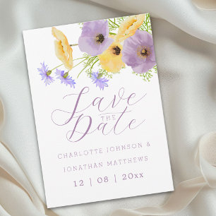 Elegante Aquarell-Pastell-Blumen Hochzeit Save The Date