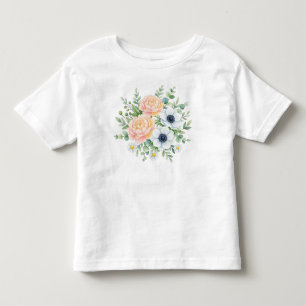 Elegante Aquarell-Pfingstrose und weiße Anemone Bl Kleinkind T-shirt
