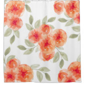 Elegante Aquarell-Pfirsich-Pfingstrosen mit Blumen Duschvorhang (Vorderseite)