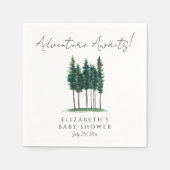 Elegante Aquarell Pine Trees Babydusche Serviette (Vorderseite)