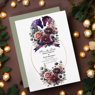 Elegante Aquarell-Reiter-Hochzeit Save The Date