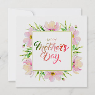 Elegante Aquarell-Rosa-Blumen zum Muttertag Karte