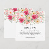 Elegante Aquarell-Rosa Blumenhochzeit Dankeskarte (Vorne/Hinten)