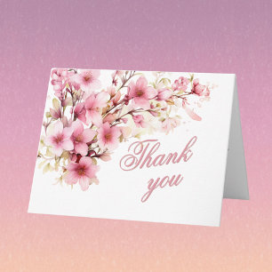 Elegante Aquarell-Rosa-Floral-Budget-Ruhestand Dankeskarte