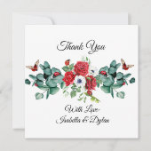 Elegante Aquarell-Rosen mit Eukalyptus (Vorderseite)