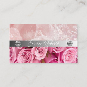 Elegante Aquarell-Rosen Rosa Visitenkarte