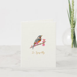 Elegante Aquarell-Rotkehlchen-Vogel-Beileidskarte Dankeskarte