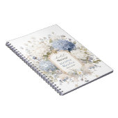 Elegante Aquarell Royal Botanique Hortensie Braut Notizblock (Rechte Seite)