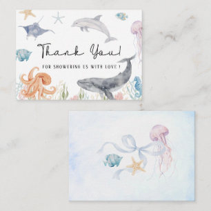 Elegante Aquarell See dich bald Babyparty Mitteilungskarte