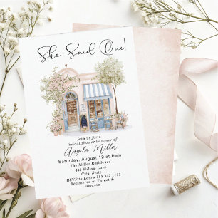 Elegante Aquarell Sie sagte Oui Brautparty Einladung