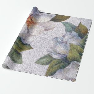 Elegante Aquarell-Weiße Magnolienblüte Geschenkpapier