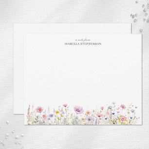Elegante Aquarell-Wildblumen Floral Mitteilungskarte
