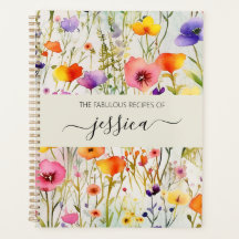 Elegante Aquarell-Wildblumen Skriptname Rezept