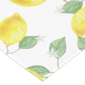 Elegante Aquarell-Zitronen u. Blüten Kurzer Tischläufer (Ecke)