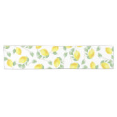 Elegante Aquarell-Zitronen u. Blüten Kurzer Tischläufer (Horizontal)